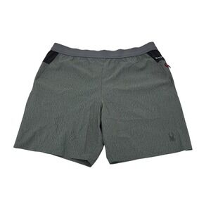 Spyder Mens Active Shorts XXL Gray/Black Polyester Spandex Lightweight Breathabl